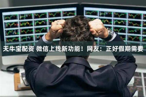 天牛宝配资 微信上线新功能！网友：正好假期需要